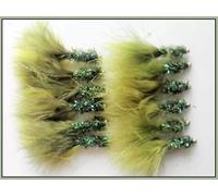 12 Goldhead Fritz Flies, Olive and Olive Variant Trout Flies Size 10 Lures, Good Stillwater choice