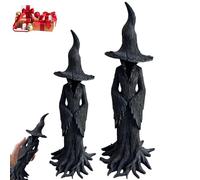 12" Gothic Halloween Witch Statue, Hand-Painted Enchanting Witch Statue: The Guardian of Your Home, Cracker Barrel Witch Resin Figurines, Retro Magician Decor, Dark Fantasy Ornament(2pcs mix)