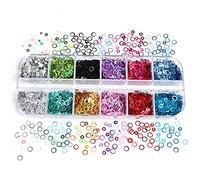 12 Grid Long Strips Box Hollow Round Nail Sequins Jewelry Decoration Sequin Shape
