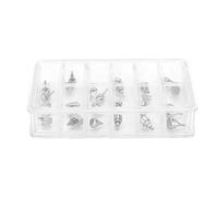 12 Grid Stainless Steel Watch Push Press Button, Professional Watch Repairing Tool Accessory, Durable Watch Parts Remover Kit with Plastic Storage Box for Watchmakers and