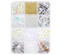 12 Grids 3D Bows Nail Charms Mixed Shape Bowknot Nails Art Charms Pearls Resin Art Decorations for Acrylic