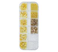 12 Grids 3D Ocean Nail Art Charms Sea Shell Starfish Nail Charms Flat Back Rhinestones Pearls Mini Nails Beads Tiny Manicure Gems Sea Fingernail Decorations Beach Nails Accessories for Women