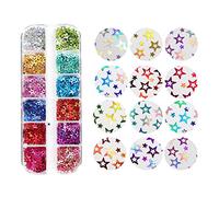 12 Grids/Box Glitter Hollow Stars Shape Sequins Epoxy Resin Filling Epoxy Resin Filling Jewelry Making