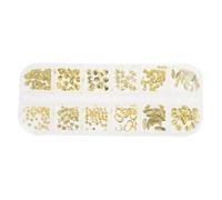 12 Grids/Box Mixed Glitter Golden Metal Charms Nail Art Decoration Filler Small Star for Shell for Sun Epoxy Resin Filling