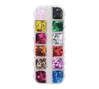 12 Grids Butterfly Nail Art Glitter Sequins Flakes Holographic Spangle Confetti Sticker DIY Decals for Nails Eyes Face Body Resin Phone Case Jewelry Design