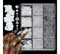 12 Grids Butterfly Strawberry Heart Nails Art Decorations Pet Materials Mixed Design for Manicure Mixed Heart Nails Decorations