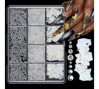 12 Grids Butterfly Strawberry Heart Nails Art Decorations Pet Materials Mixed Design for Manicure Mixed Heart Nails Decorations