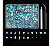 12 Grids Flat Bottom Nails Rhinestones Mix Styles Nails Crystal Charm Special-Shaped Nails Charm Nails Art Decorations
