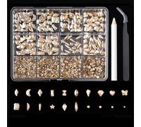 12 Grids Flat Bottom Nails Rhinestones Mix Styles Nails Crystal Charm Special-Shaped Nails Charm Nails Art Decorations