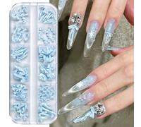 12 Grids Mirroring Finish Alloy Bows Nails Decorations Ornaments for Everyday Wear and Special Alloy Nails Art Decorations