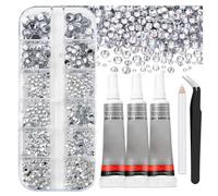 12 Grids Mix Nails Art Rhinestones with Highly Refractions Resin Jewels Set for Gradient Fingertips Resin Art Jewels