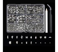 12 Grids Nails Charm Flat Bottom Rhinestones Mix Styles Crystal Special-Shaped Stone