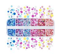 12 Grids Round Sequins Decoration for Epoxy Casting Resin Diys Jewelry Making Accessories Colorful Nails Sequins Round Glitter Confetti