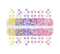12 Grids Small Flower Sequins Decorations for Epoxy Casting Resin Jewelry Making Accessories Nail Sequins Nail Art Sequins Glitter Hearts Butterfly-Circle Holiday Christmas Nail Art Sequins