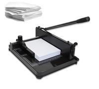 12" Heavy Duty Guillotine Paper Cutter, 400 Sheet Capacity for A4 Paper, with Safety Lock & Clear Grids, Steel Construction Stack Trimmer for Office, School, and Home Use Black A3