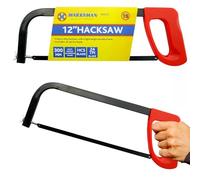 12" Heavy Duty Hacksaw -, Handle Durable Blade | Lightweight, Multi Purpose Hand Tool, DIY Wood Cutting Saw | General Purpose, Strong 300Mm 24 Tpi