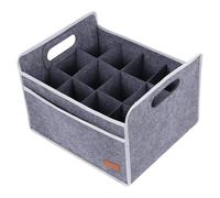 12 Holder - 27cm Felt Bag, Thick Sturdy Material Cooler Bag, Felt Bottle Holder, Picnic Drink Holder | External Pocket To Store Book Bottles, R
