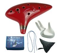 12-Hole Alto C Ceramic Ocarinas with Song Book Ocarina Instrument with Protective Bag Ceramic Piccolo for Beginners and Professional Performance
