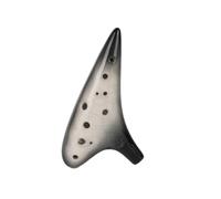 12 Hole Alto C Mediant Tones Ceramic Ocarina Crackle Gradient Black Professional Chinese Flute Instrument