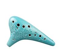 12-Hole Alto C Ocarina, Premium Ceramic Musical Instrument for Beginner and Professional Performance, AC-Ocarinas porcelain(Blue 12-hole AC)