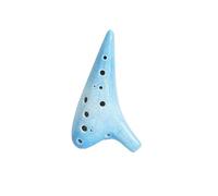 12-Hole Alto C Ocarina, Premium Ceramic Musical Instrument for Performance and Professionals, AC-Ocarinas porcelain(Performance-12 AC blue crackle)