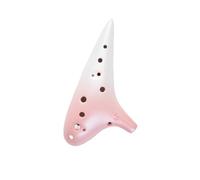 12-Hole Alto C Ocarina, Premium Ceramic Musical Instrument for Performance and Professionals, AC-Ocarinas porcelain(12 AC pink)