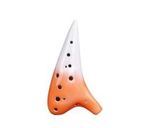 12-Hole Alto C Ocarina, Premium Ceramic Musical Instrument Ocarinas for Beginners and Professionals porcelain(Performs Orange White)