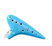 12-Hole Alto C Ocarina, Premium Ceramic Musical Instrument Ocarinas for Performance and Professionals porcelain(12 holes AC Blue crack)