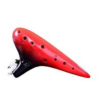 12-Hole Alto C Ocarina, Premium Ceramic Musical Instrument Ocarinas for Performance and Professionals porcelain(12 holes AC red and black)