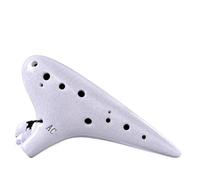12-Hole Alto C Ocarina, Premium Ceramic Musical Instrument Ocarinas for Performance and Professionals porcelain(12 holes AC White crack)