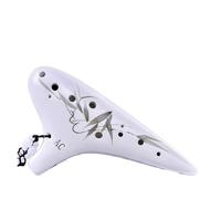 12-Hole Alto C Ocarina, Premium Ceramic Musical Instrument Ocarinas for Performance and Professionals porcelain(12 holes AC leaves)
