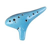 12-hole Alto C-tone Ceramic Ocarina Professional Performance Type Blue Crack Ocarina Musical Instrument With Protective Bag ocarina instrument