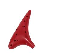 12 Hole Ceramic Ocarina Alto C Key Instrument Ocarina Ceramic Instrument(Red)