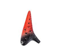 12 Hole Ceramics Ocarina Alto C Tone AC Red Blue Dolomite Professional Ocarina Music Musical Instruments (Color : 02)