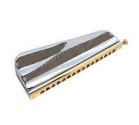 12 Hole Chromatic Harmonica For Adults And Professionals With Unique Modern Design Black Cover(C SHARP)