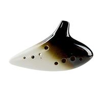 12-Hole Kiln Black and White Ocarina Instrument Twelve-Hole AC/AF/SC/BC Ocarina Musical instrument pottery flute (Color : Bc)
