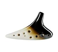 12-Hole Kiln Black and White Ocarina Instrument Twelve-Hole AC/AF/SC/BC Ocarina Musical instrument pottery flute (Color : Sf)