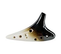 12-Hole Kiln Black and White Ocarina Instrument Twelve-Hole AC/AF/SC/BC Ocarina Musical instrument pottery flute (Color : Sg)