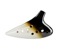12-Hole Kiln Black and White Ocarina Instrument Twelve-Hole AC/AF/SC/BC Ocarina Musical instrument pottery flute (Color : Af)