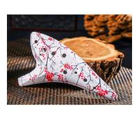 12-Hole Resin Ocarina in Alto C Key with Carry Bag, Neck Strap & Music Booklet - White, Light Brown, Blossom, Blue, Brown