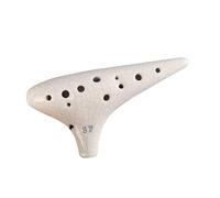 12 Hole Rice Fired Soldering Ocarina Soprano F Tone Beginner Teaching Smooth Ocarina 12 Hole Sound Quality Ocarina (Color : White)