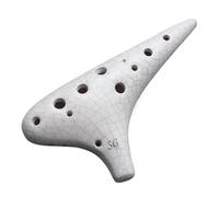 12-hole SG Treble G-tone Twelve-hole Professional Crackle Smoked Entry-level Beginner Playing Ocarina(White)