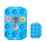 12 hole Silicone Donut Pan Non-Stick - Bite Size Donut Pans for baking