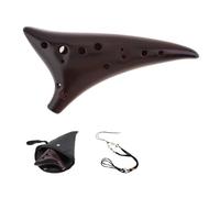 12 Holes Alto Tone C Smoked Burn Ceramic Ocarina For Beginners With Carry Bag Musical Instrument