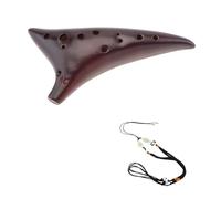 12 Holes Alto Tone C Smoked Burn Ceramic Ocarina Musical Instrument For Adults With Carry Bag