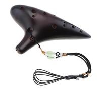 12 Holes Alto ToneC Smoked Burn Ceramic Ocarina For Beginners With Song Book Neck Cord Carry Bag