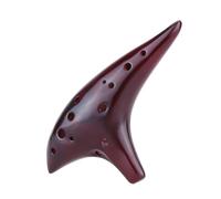 12 Holes Ceramic Ocarina Flute Alto C Smoked Burn Musical Instrument With Music Score For Music Begingner