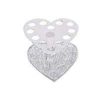 12 Holes Cosmetic Nail Art Brush Holder Acrylic Gel Brush Pen Holder Heart Shaped Brush Display Cosmetic Brush Stand For Salon Or Home Use(Silver)
