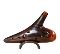12 Holes Professional Ocarina Alto C AC Handmade Smoked Ceramic Ocarinas Beginner Practice Musical Instruments(Style 2)