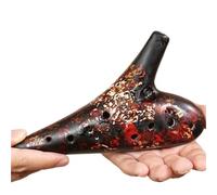 12 Holes Professional Ocarina Alto C Handmade Smoked AC Ceramic Ocarinas Beginner Music Practice Musical Instruments(Style 2)